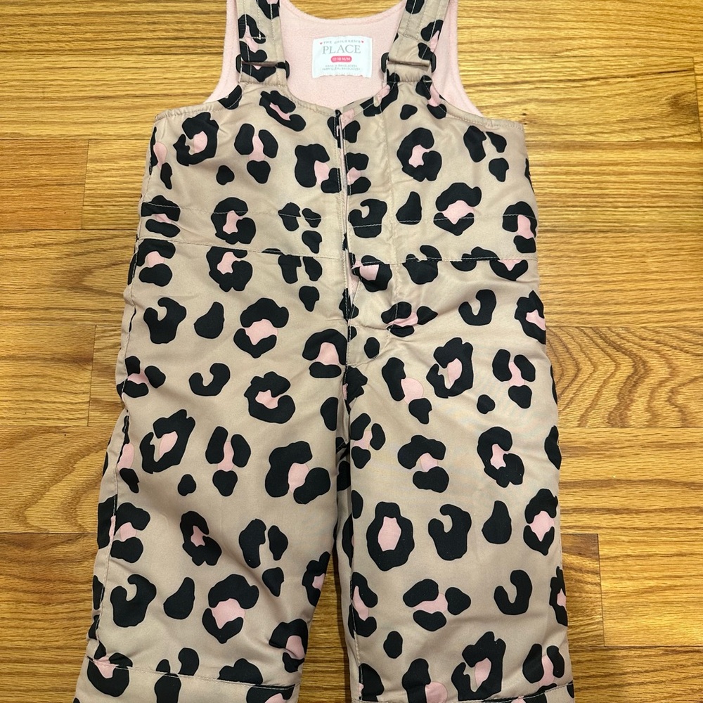 The Children's Place Pink and Black Leopard Snowsuit Kids Toddler